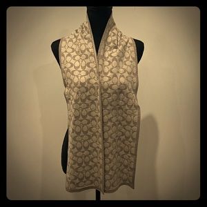 Coach Reversible Signature Scarf, Beige/Gray